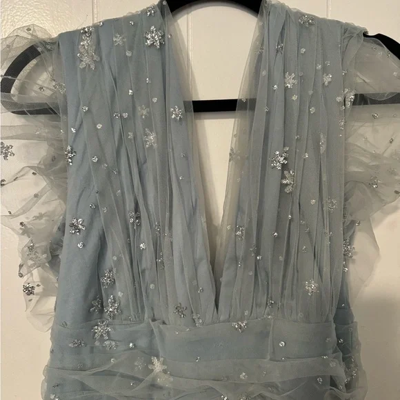 COPY - Baltic Born Nova Shimmer Maxi Dress in color dusty blue size XL - Picture 3 of 4